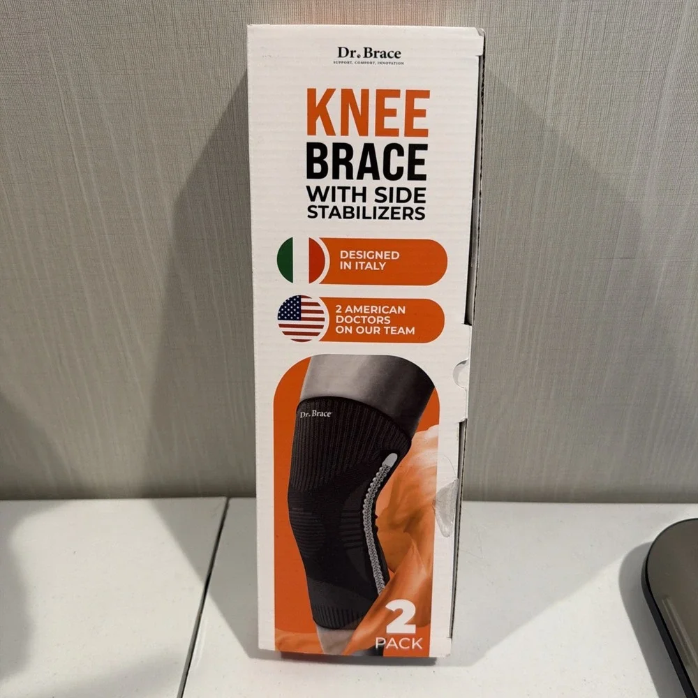 DR. BRACE Knee Brace with Size Stabilizers (2 Pack) Size XXL PURPLE NEW OPEN BOX